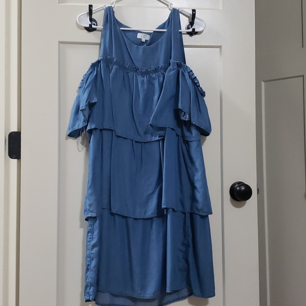 Crown and ivy ruffle denim dress